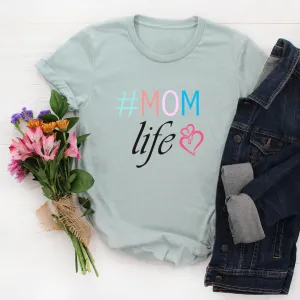 # Mom Life Hearts Cotton T-Shirt