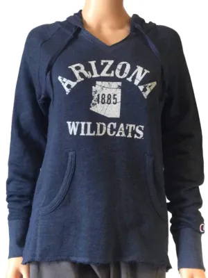 Arizona Wildcats Champion WOMEN Navy White Long Sleeve Hoodie Sweatshirt (M)