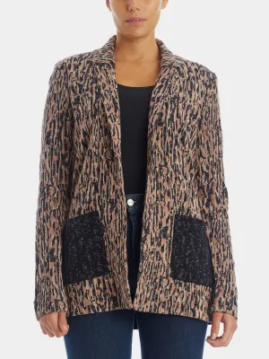 Bark Mix Print Patch Pocket Blazer