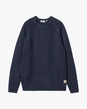 Carhartt WIP Anglistic Sweater - Speckled Air Force Blue