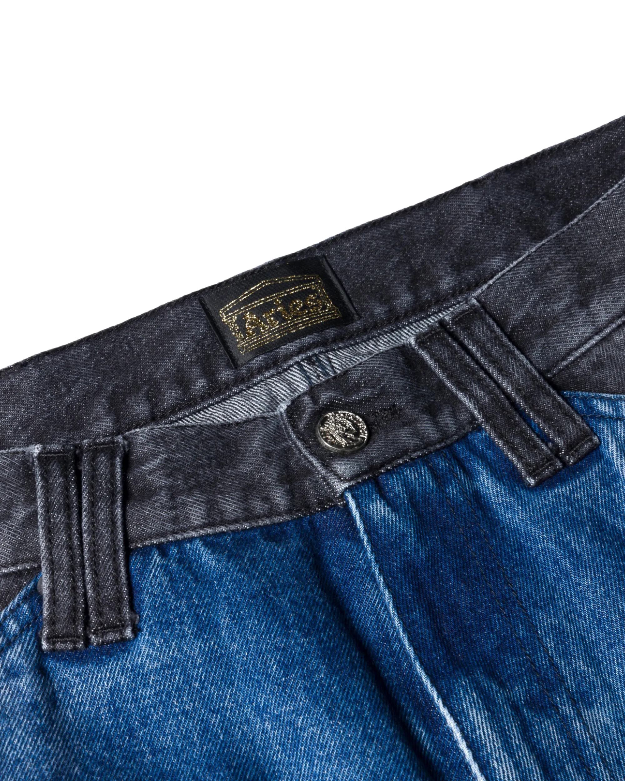 Colour Blocked Denim Carpenter Jean - Black / Blue