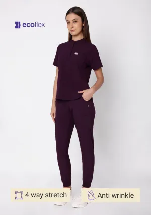 Ecoflex Women's 8 Pocket (Wine) Jogger Scrubs