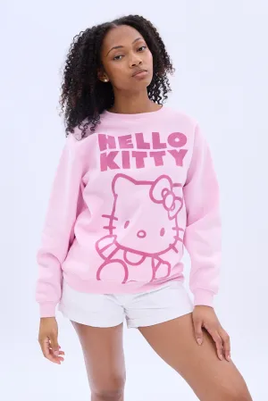 Hello Kitty Wave Graphic Crew Neck Sweatshirt