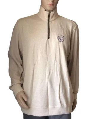 LSU Tigers Gear for Sports Beige Long Sleeve 1/4 Zip Pullover Jacket (L)