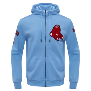 MLB BOSTON RED SOX CLASSIC CHENILLE MEN'S FZ PO HOODIE (UNIVERSITY BLUE)