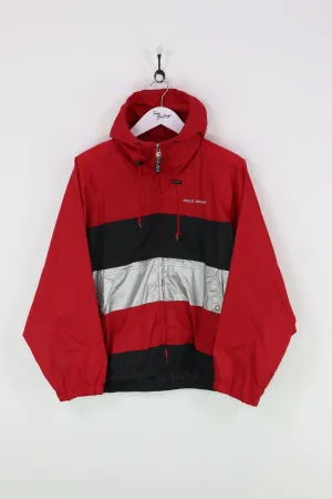 Medium Polo Sport Windbreaker Jacket - Red, Black, & Silver