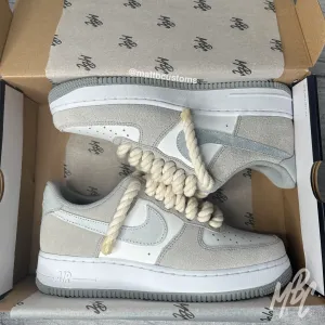 Sand Stone Thicc Lace - Air Force 1 Custom | UK 8