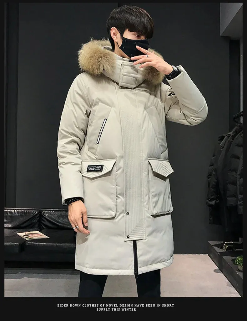 Winter Large Collar Men's Parka Down Jacket 2024 Men's