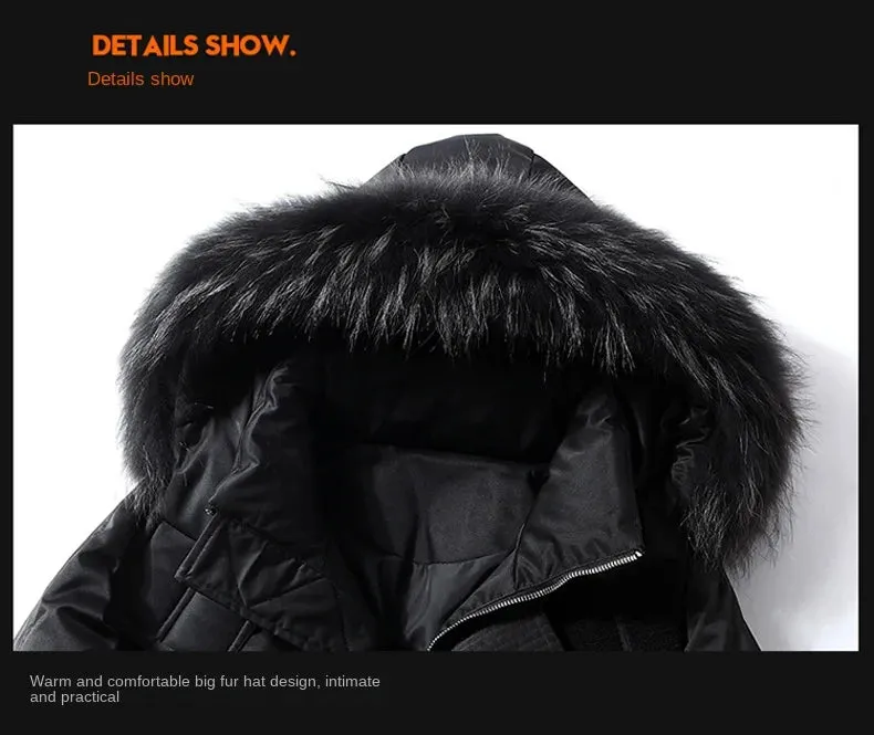 Winter Large Collar Men's Parka Down Jacket 2024 Men's